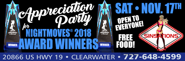 Appreciation Party for NightMoves 2018 Award Winners at Sinsations