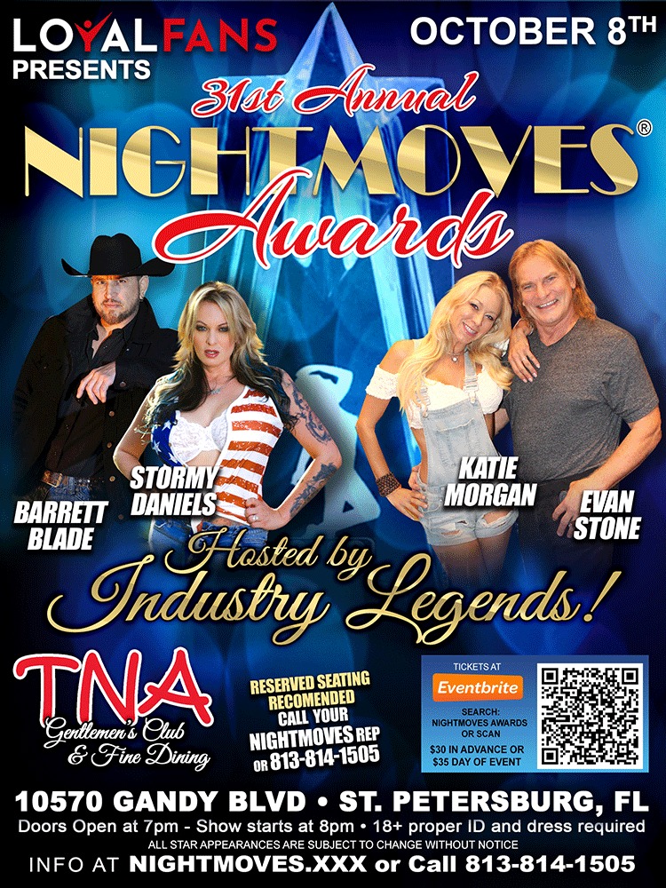 Stormy Daniels, Barrett Blade, Katie Morgan and Evan Stone to Host the 31st Annual NightMoves Adult Awards Show